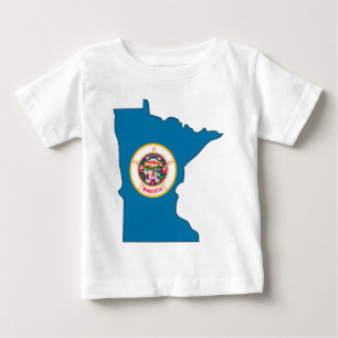 T-shirt Pour Bébé Carte de drapeau du Minnesota
