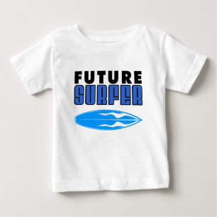 T-shirt Pour Bébé Carte de Surf bleu de futur surfer