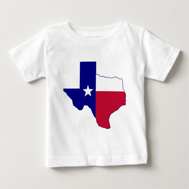 T-shirt Pour Bébé Carte du drapeau du Texas (Devant)