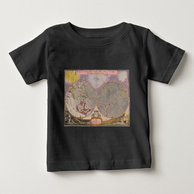T-shirt Pour Bébé Carte du monde antique (Devant)