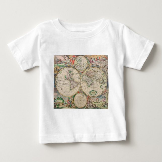 T-shirt Pour Bébé Carte du monde antique (Devant)