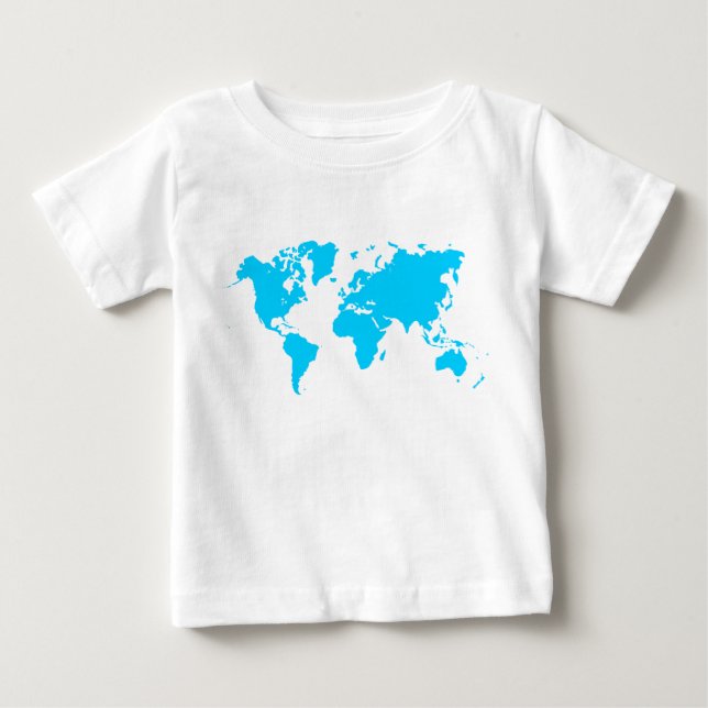 T-shirt Pour Bébé Carte du monde - Sky Blue (Devant)