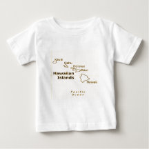 Carte hawaïenne tee - shirts pour bébés