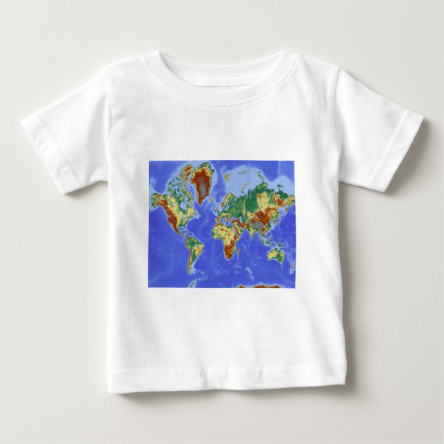 T-shirt Pour Bébé Carte mondiale géographique internationale (Devant)