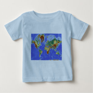 T-shirt Pour Bébé Carte mondiale géographique internationale