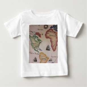 T-shirt Pour Bébé Carte mondiale — Océan Atlantique