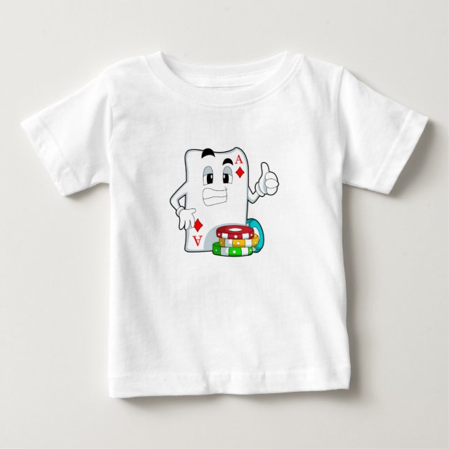 T-shirt Pour Bébé Carte Poker avec jetons Poker (Devant)