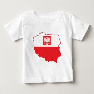 T-shirt Pour Bébé Carte Pologne En Polonais