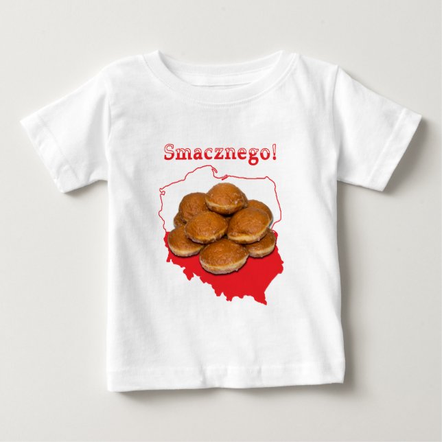 T-shirt Pour Bébé Carte polonaise de Paczki Smacznego (Devant)