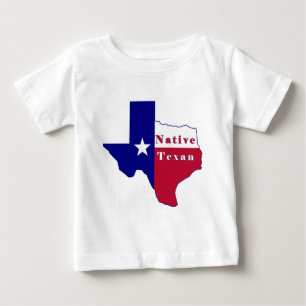 T-shirt Pour Bébé Carte texane indigène de drapeau