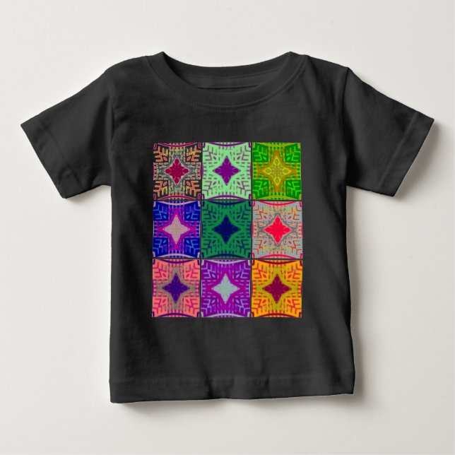 T-shirt Pour Bébé Carton de contrôle coloré : Un design étoilé (Devant)