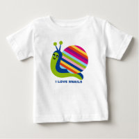 Cartoon couleur mignonne Style escargots-I Aimer e