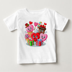 T-shirt Pour Bébé Cartoon Heart & Sweet amis valentine's day