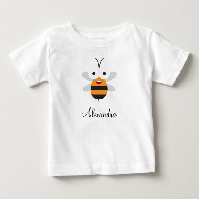 T-shirt Pour Bébé Cartoon mignon Fou Miel Abeille (Devant)