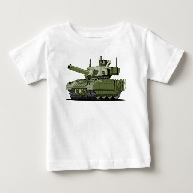 T-shirt Pour Bébé Cartoon modern armored tank (Devant)