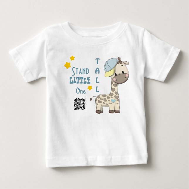 T-shirt Pour Bébé Cartoon personnalisé Baby Boy Giraffe (Devant)