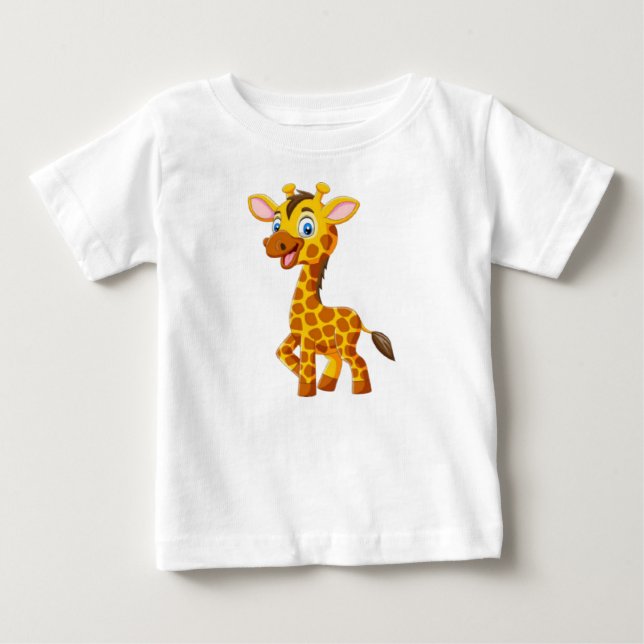 T-shirt Pour Bébé Cartoon souriant mignon pour bébé Giraffe (Devant)