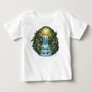T-shirt Pour Bébé Cascade de la forêt verte luxuriante – Cinématique