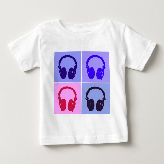 T-shirt Pour Bébé Casques Pop Art (Devant)