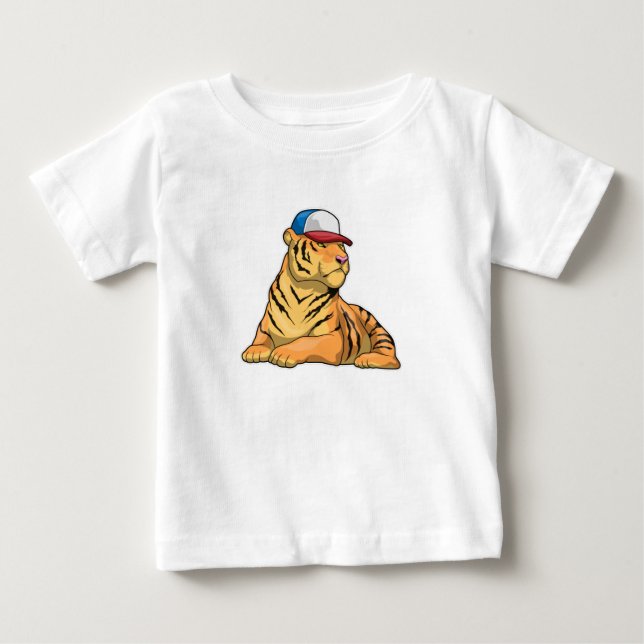 T-shirt Pour Bébé Casquette de tigre (Devant)