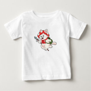 T-shirt Pour Bébé Cat as Mushroom picker with Mushroom