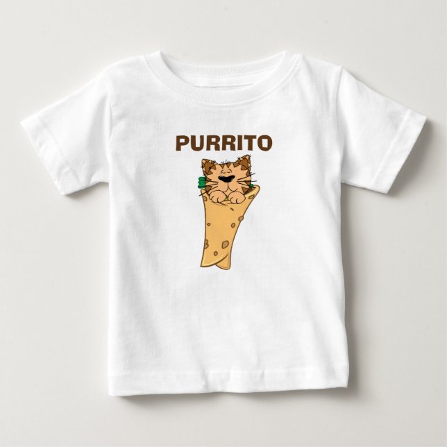 T-SHIRT POUR BÉBÉ CAT MEXICAIN DE BURRITO DE PURRITO (Devant)