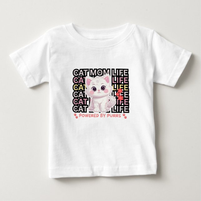 T-shirt Pour Bébé Cat Mom Life funny (Devant)