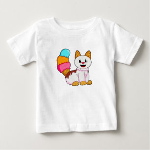 T-shirt Pour Bébé Cat with popsicle