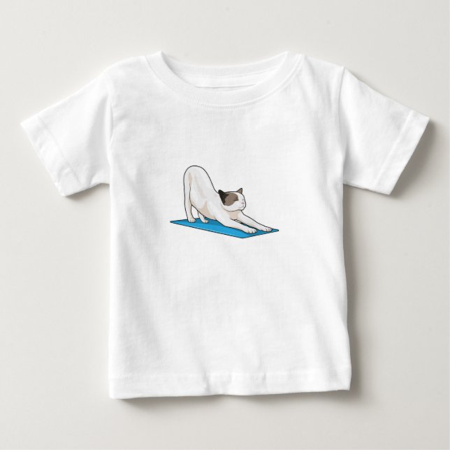 T-shirt Pour Bébé Cat Yoga Méditation Fitness (Devant)