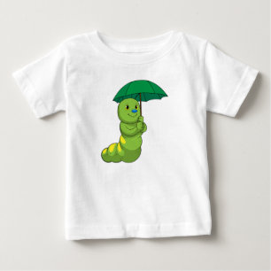 T-shirt Pour Bébé Caterpillar à la pluie avec parapluie