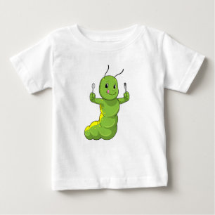 T-shirt Pour Bébé Caterpillar avec cuillère et fourche