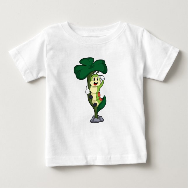 T-shirt Pour Bébé Caterpillar avec feuille (Devant)