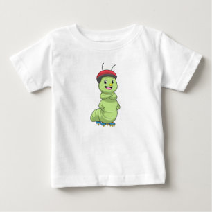 T-shirt Pour Bébé Caterpillar comme Patineur en ligne avec Roller sk