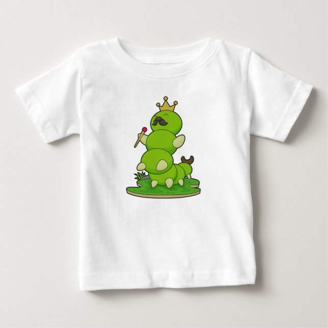 T-shirt Pour Bébé Caterpillar en roi avec Couronne (Devant)