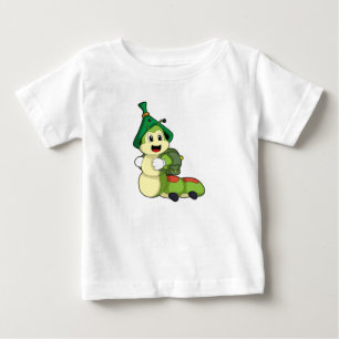 T-shirt Pour Bébé Caterpillar en tant qu'étudiant avec sac à dos