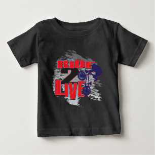 T-shirt Pour Bébé Cavalier BMX Ride 2 Live