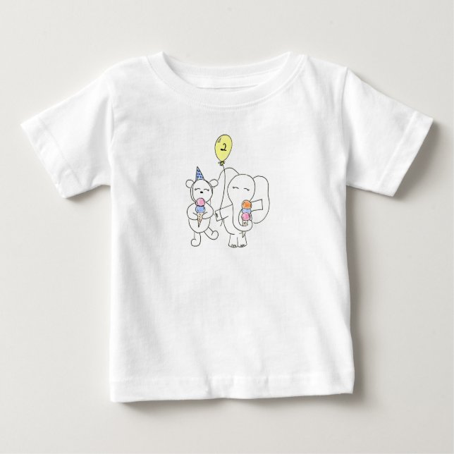 T-shirt Pour Bébé Célébration de la crème glacée (Devant)
