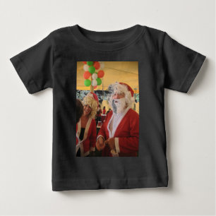 T-shirt Pour Bébé Célébration de Noël de père Noël et Mme Claus - Fe