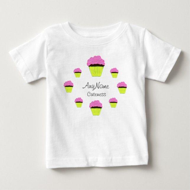 T-shirt Pour Bébé Cercle d'amour Cuteness Cupcakes (Devant)