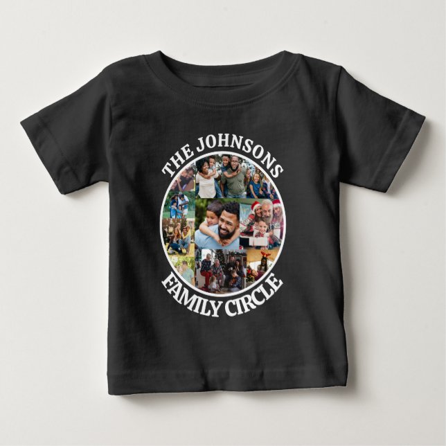 T-shirt Pour Bébé Cercle familial | Collage photo unique personnalis (Devant)