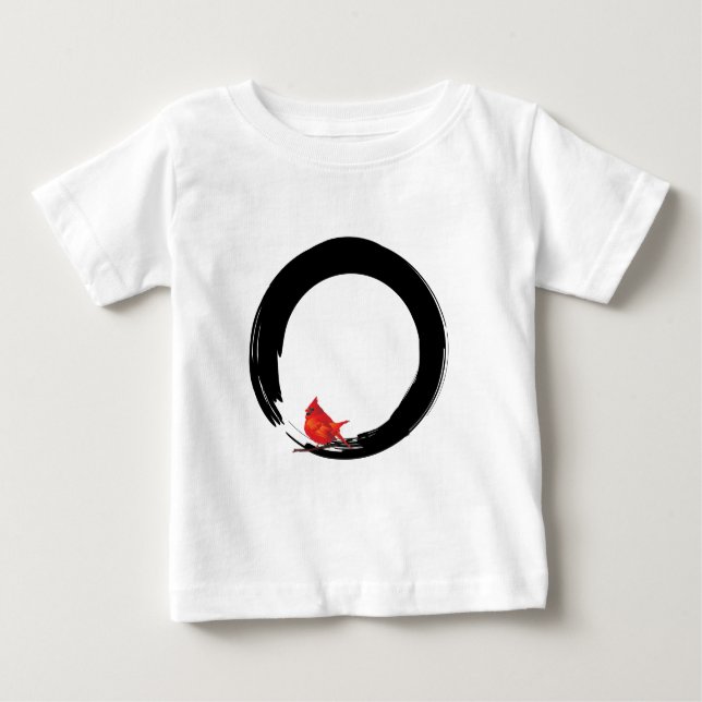 T-shirt Pour Bébé Cercle zen avec Cardinal de Noël (Devant)