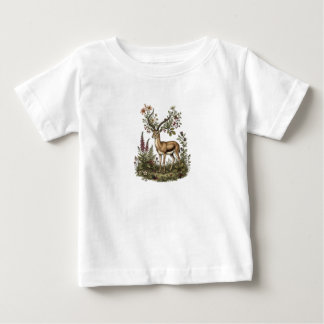 T-shirt Pour Bébé Cerf aux fleurs sauvages 