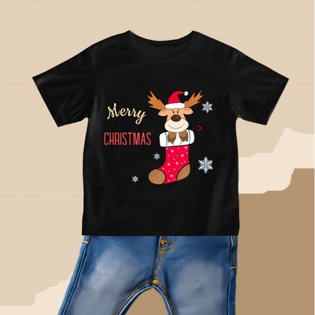 T-shirt Pour Bébé Cerf de Noël (Créateur téléchargé)
