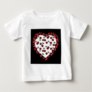 T-shirt Pour Bébé Cerises Rockabilly RAB Impression Léopard Coeur