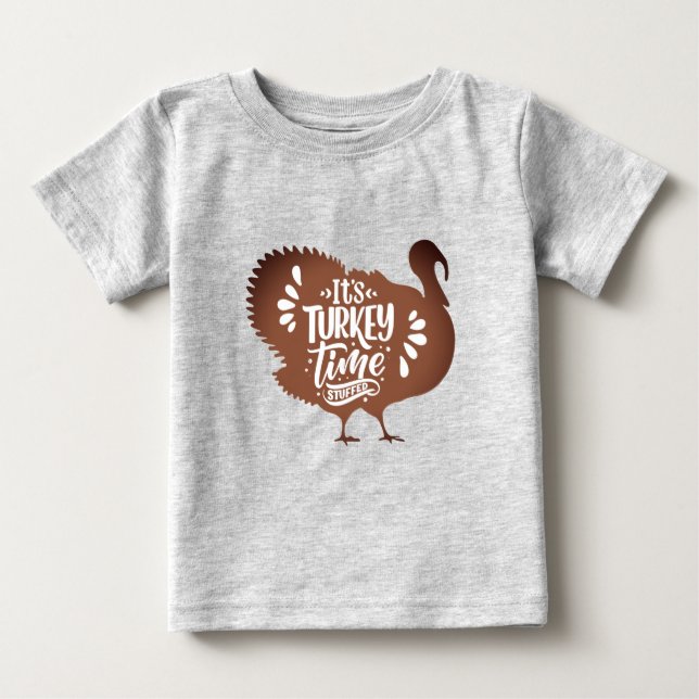 T-shirt Pour Bébé C'est l'heure de la Turquie pour Thanksgiving (Devant)