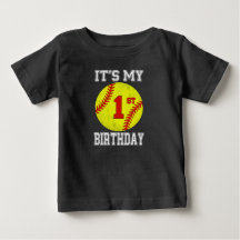 C'est mon 1er anniversaire fille softball 1 an