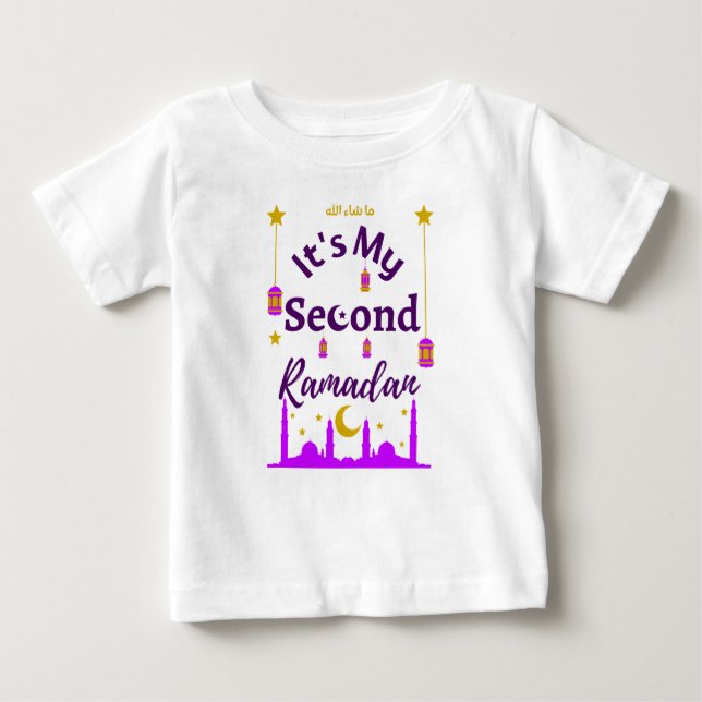 T-shirt Pour Bébé C'est mon deuxième Ramadan (Devant)
