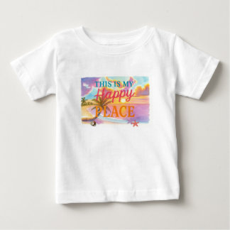 T-shirt Pour Bébé C'est mon endroit heureux - Plage Tropicale