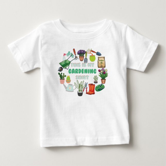 T-shirt Pour Bébé C'Est Mon Jardin De Chemises (Devant)