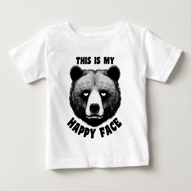 T-shirt Pour Bébé C'est mon joyeux visage - Ours (Devant)